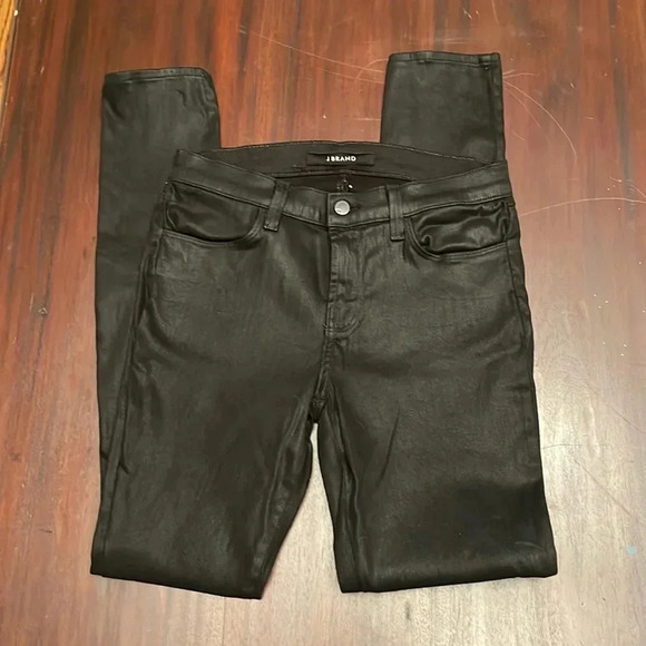 J Brand super skinny lacquer black size 28 - Picture 1 of 6